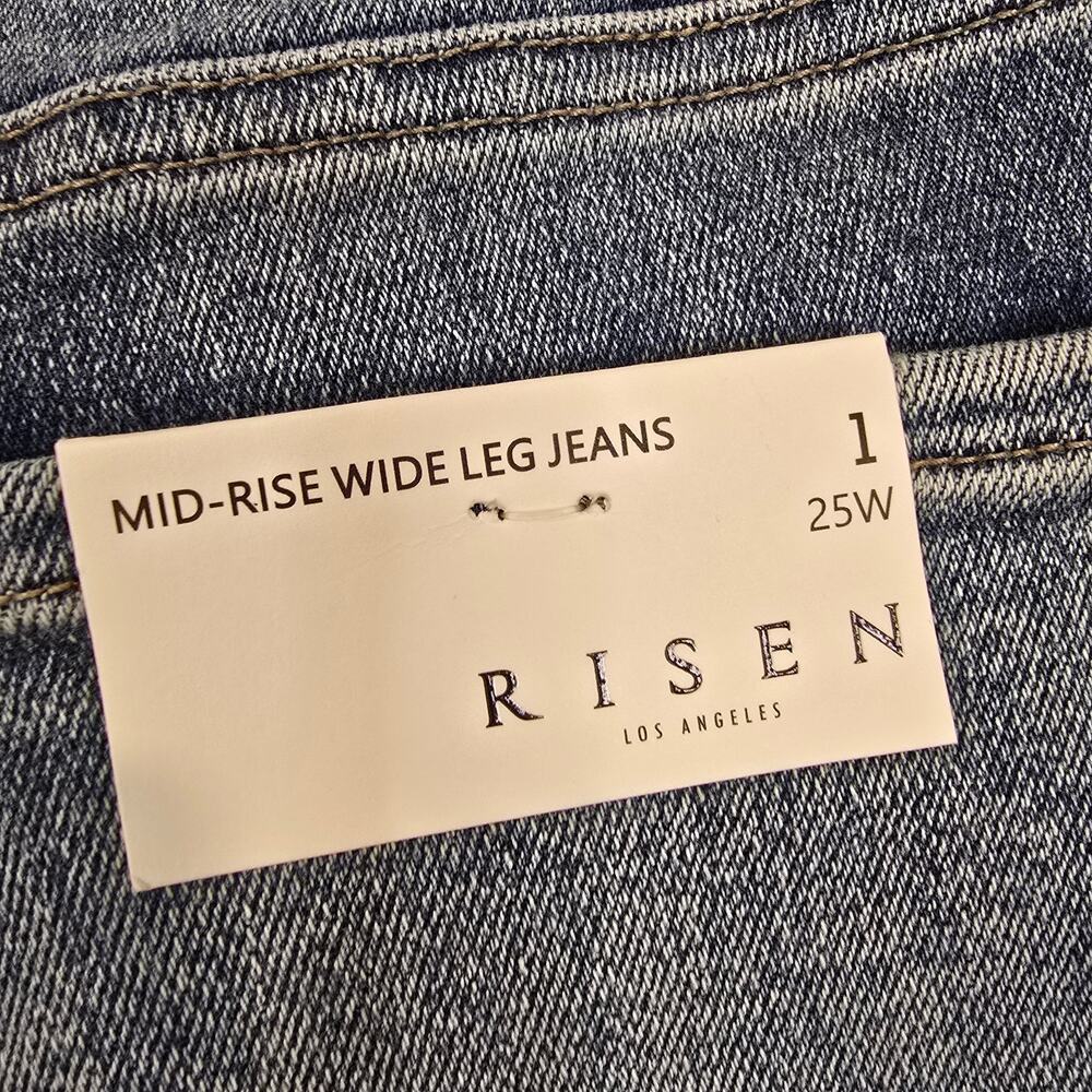 NEW NWT Women's Risen Mid Rise Wide Leg Denim Jeans | Size 1/25 - Picture 9 of 10